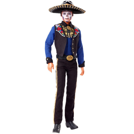 Barbie Signature Fashion Doll, 2022 Día De Muertos Ken Collectible Wearing Shirt, Vest & Sombrero with Calavera Face Paint