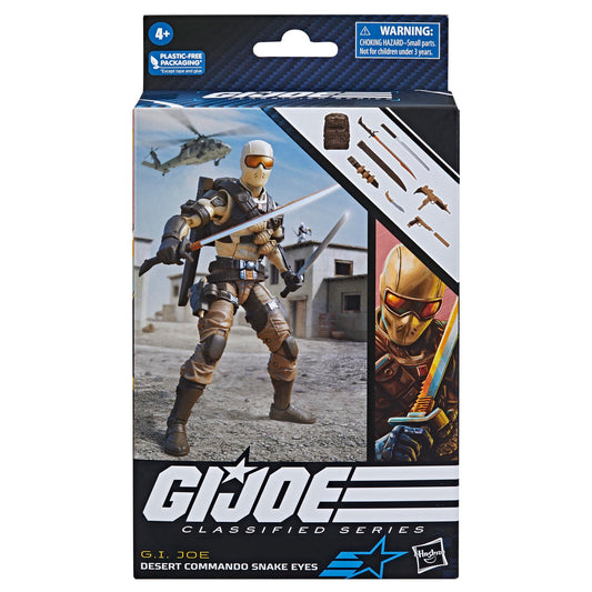 G.I. Joe Classified Series Desert Commando Snake Eyes, Collectible G.I. Joe Action Figures, 92, 6-Inch Action Figures for Boys & Girls, with 9 Accessories